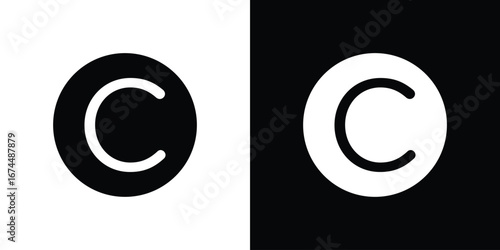 Copyright icon. filled flat sign for mobile concept and web