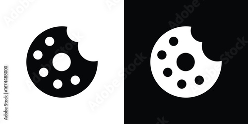 Cookie icon. filled flat sign for mobile concept and web