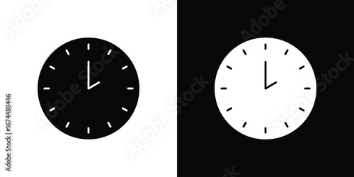 Clock two icon. filled flat sign for mobile concept and web