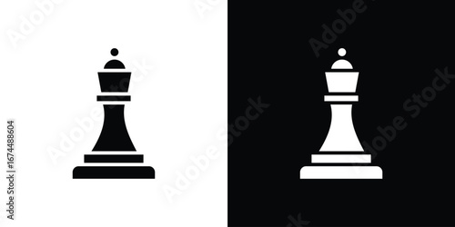 Chess queen icon. filled flat sign for mobile concept and web