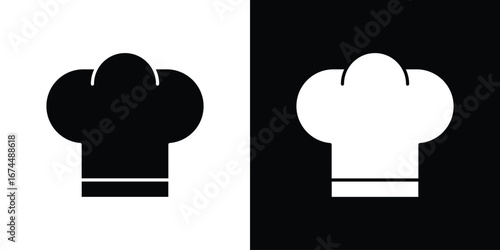 Chef hat icon. filled flat sign for mobile concept and web