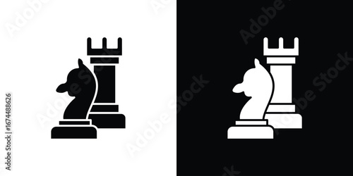 Chess icon. filled flat sign for mobile concept and web