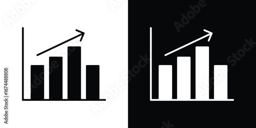 Chart histogram icon. filled flat sign for mobile concept and web