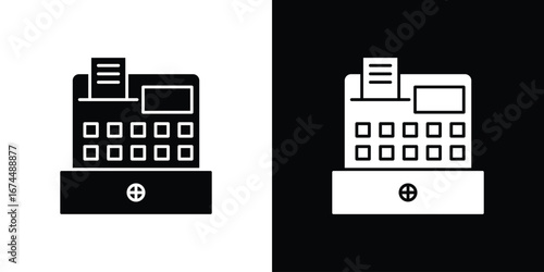 Cash register icon. filled flat sign for mobile concept and web