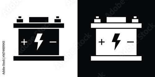 Car battery icon. filled flat sign for mobile concept and web