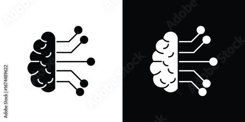 Brain circuit icon. filled flat sign for mobile concept and web