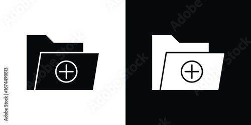 Add folder icon. filled flat sign for mobile concept and web