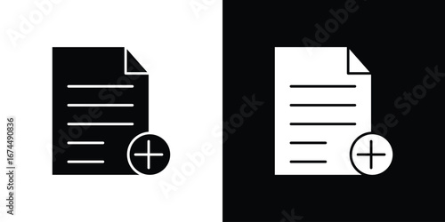 Add document icon. filled flat sign for mobile concept and web