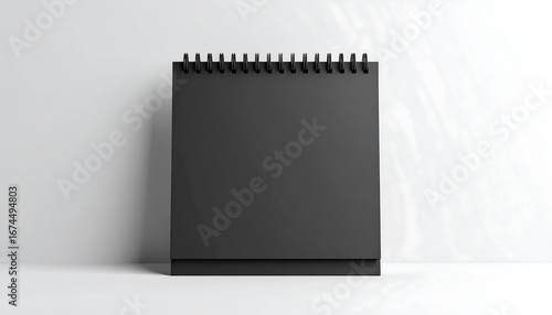 Blank black desk calendar