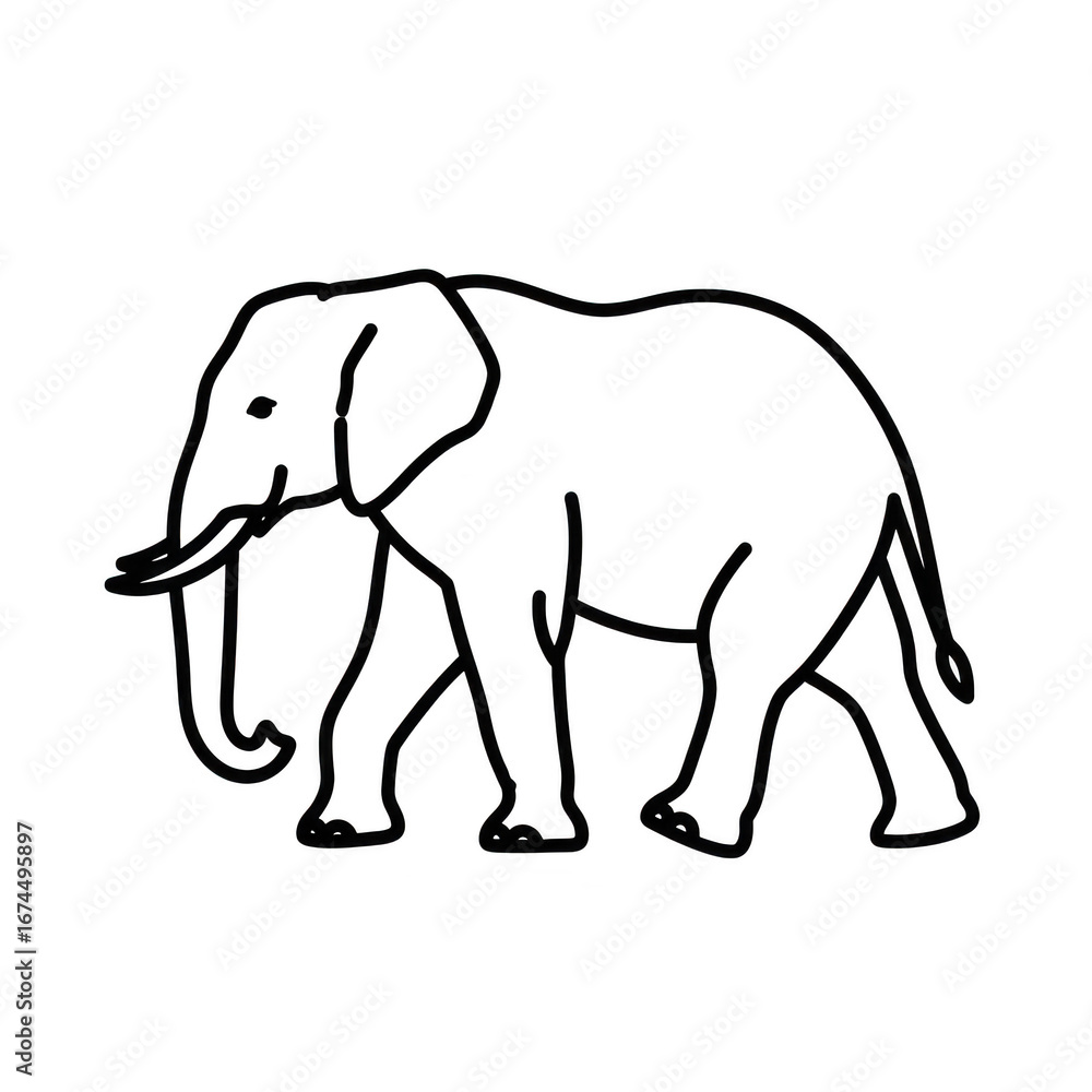 Naklejka premium An elephant outline isolated on transparent background