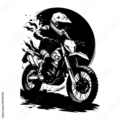 motorcycle in action vector