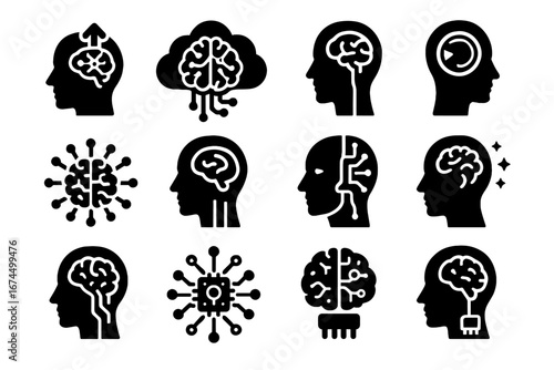 Dream icons data vector network icon interface neural futuristic chip memory merge