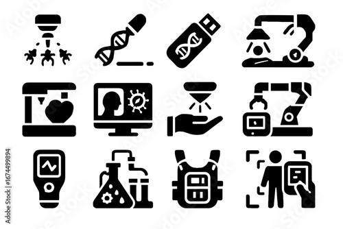 Data lab viewer dna reality augmented kit icon sets futuristic disease vector