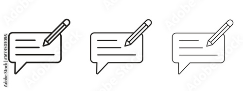 Write comment icon in linear versions. Editable line