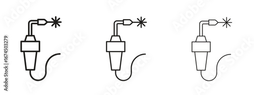 Welding icon in linear versions. Editable line