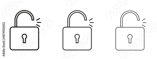 Unlock icon in linear versions. Editable line