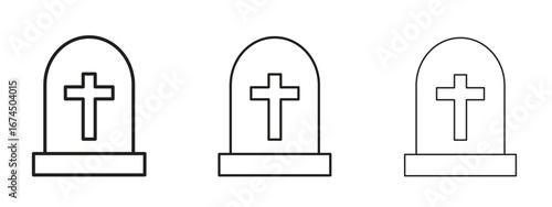 Tombstone icon in linear versions. Editable line