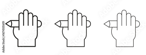 Self expression icon in linear versions. Editable line