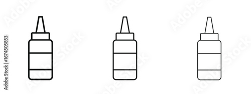 Sauce icon in linear versions. Editable line