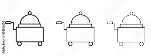 Room service icon in linear versions. Editable line