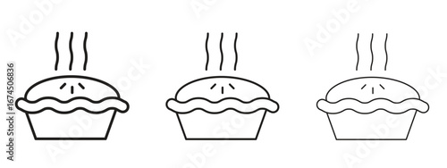 Pie icon in linear versions. Editable line