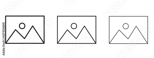 Picture icon in linear versions. Editable line