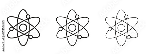 Physics icon in linear versions. Editable line