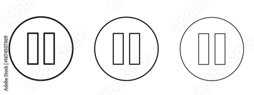 Pause icon in linear versions. Editable line