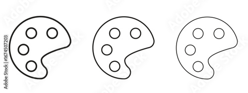 Palette icon in linear versions. Editable line