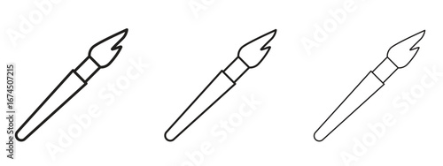 Paint brush icon in linear versions. Editable line