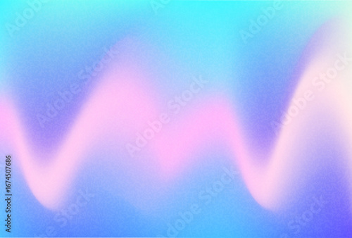 Music abstract background. Gradation light wave on gradient neon bg. Sound wave pink blue template. Holographic technology dynamic poster. Vector gradient texture illustration