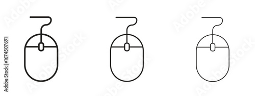 Mouse icon in linear versions. Editable line
