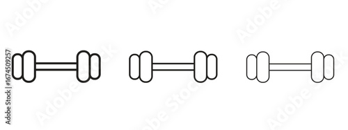 Gym icon in linear versions. Editable line