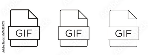 Gif icon in linear versions. Editable line