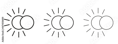 Eclipse icon in linear versions. Editable line