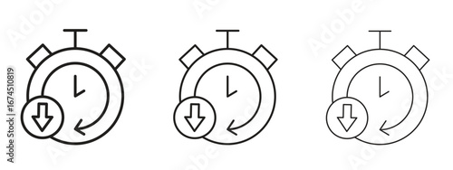 Down time icon in linear versions. Editable line
