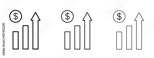 Chat arrow grow icon in linear versions. Editable line