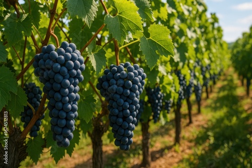 Wallpaper Mural Premium wine grape vineyard with lush vine leaves showcasing artisanal winemaking and agricultural excellence Torontodigital.ca