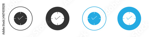 Time check icon. glyph vector icons collection