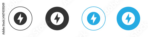 Thunder bolt icon. glyph vector icons collection