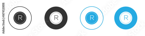 Registered icon. glyph vector icons collection