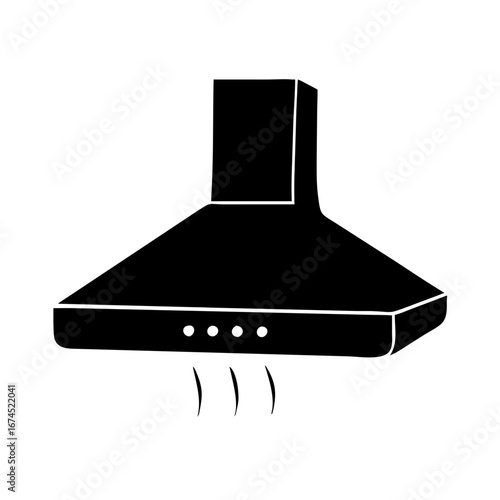 Vector art of range hood, a kitchen appliance for ventilation, extracting smoke, odors, and grease while cooking