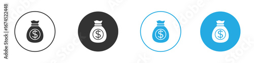 Money bag icon. glyph vector icons collection