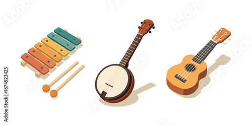 musical instruments guitar and cymbals
