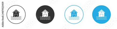 House flood icon. glyph vector icons collection