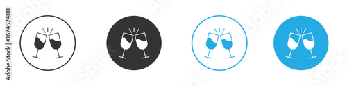 Glass-cheers icon. glyph vector icons collection
