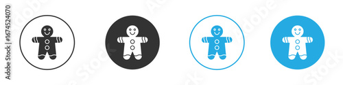 Gingerbread man icon. glyph vector icons collection