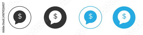 Comment dollar icon. glyph vector icons collection