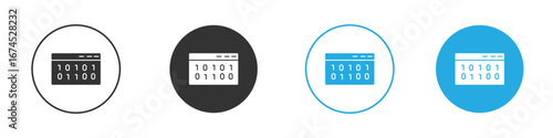 Binary code icon. glyph vector icons collection