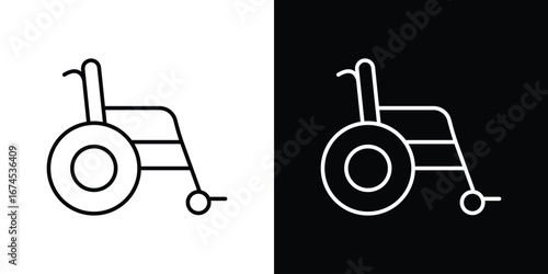 Wheelchair icon design template with outline style